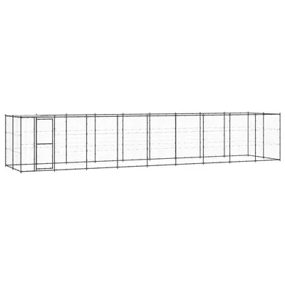 Gossi padoc pentru caini de exterior cu acoperis, 21,78 m2, otel