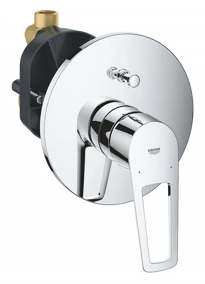 Baterie dus Grohe Bauloop 29080001, 1/2, incastrata, 2 intrari, 1 iesire, cartus ceramic, Crom