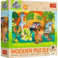 Puzzle din lemn pentru copii Trefl din 24 piese - Faceți cunoștință cu dinozaurii din Jurassic Park