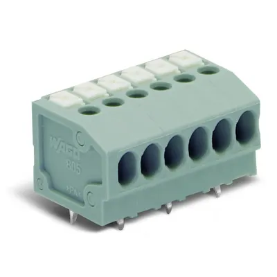 PCB terminal block; push-button; 1.5 mm²; Pin spacing 3.5 mm; 9-pole; Push-in CAGE CLAMP®; 1,50 mm²; gray