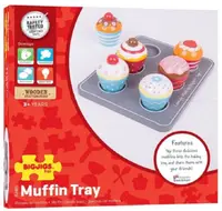Jucarie din lemn pentru copii Bigjigs - Tava cu briose
