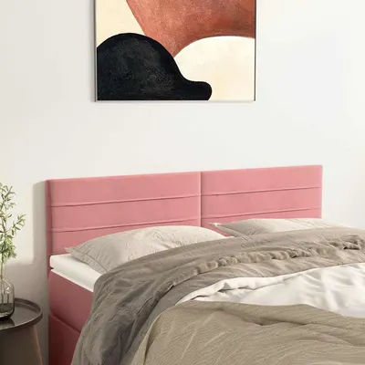 vidaXL Tăblii de pat, roz, 144x5x78/88 cm, catifea