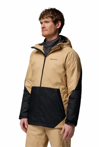 Geaca cu gluga - pentru schi Snowy Summit - Negru/Maro camel