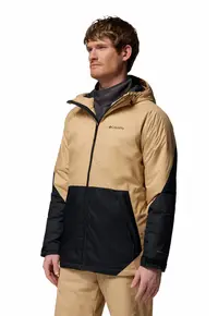 Geaca cu gluga - pentru schi Snowy Summit - Negru/Maro camel
