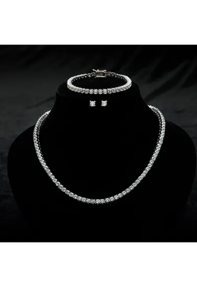 Set bijuterii pentru femei - colier - bratara - cercei - placat cu aur - multicolor