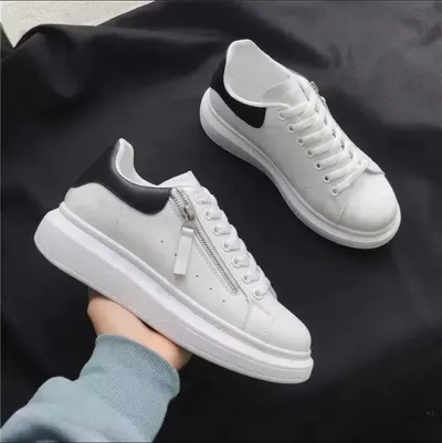 Adidasi barbati casual, albi cu negru K05 N10-1