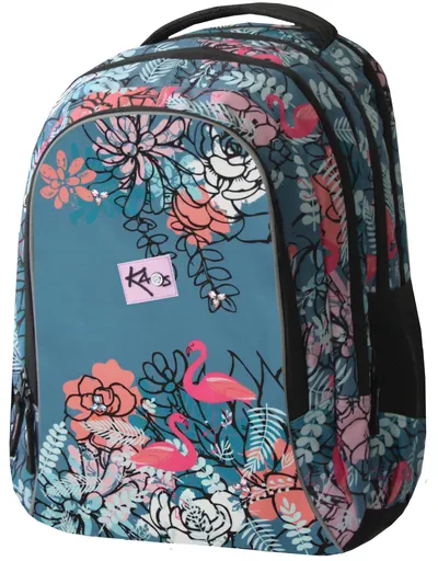 Ghiozdan școlar Kaos 2 în 1 - Flamingo, cu 4 compartimente