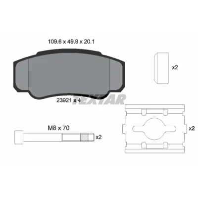 Set placute frana, frana disc TEXTAR 2392101