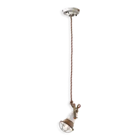 Sospensione Con Gabbia / Pendant Retro Loft Finish Vib - Vintage Bianco C1660-1
