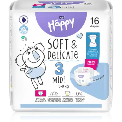 BELLA Baby Happy Soft&Delicate scutece de unică folosință cu canale Midi 5-9 kg 16 buc