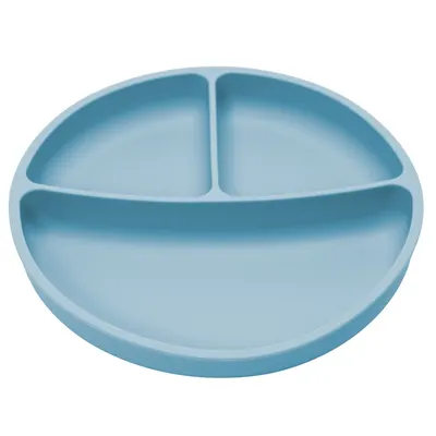 Farfurie compartimentata din silicon cu ventuza Aqua Blue 6 luni+, 1 bucata, Appekids