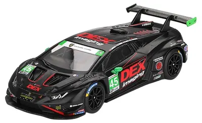 Model de colecție Mini GT Mașini de curse - Lamborghini Huracan GT3 EVO2 #45 Nr. 45 DEX Imaging 2024 IMSA Daytona 24 Hrs (LHD)