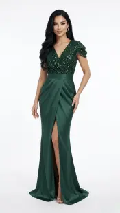 Rochie eleganta din tesatura pretioasa de culoare verde