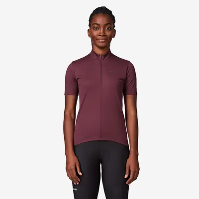 Tricou ciclism pe șosea Essential Bordo Damă