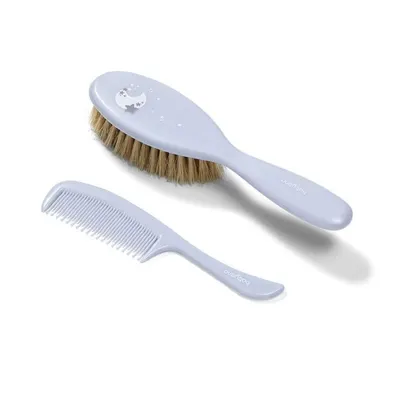 Perie de păr natural și pieptene Babyono - Albastru