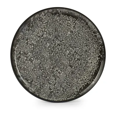 Farfurie neagră/crem din gresie ø 27 cm Gravel – ONA