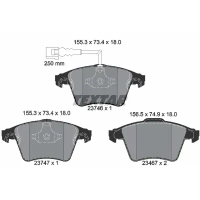 Set placute frana, frana disc TEXTAR 2374601