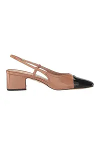 Pantofi slingback Tarra - Negru/Maro deschis