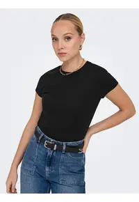 Tricou din bumbac cu aspect cambrat -