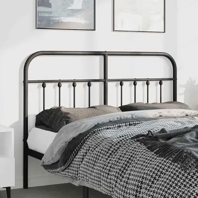 vidaXL Tăblie de pat de schimb metalică, negru, 150 cm