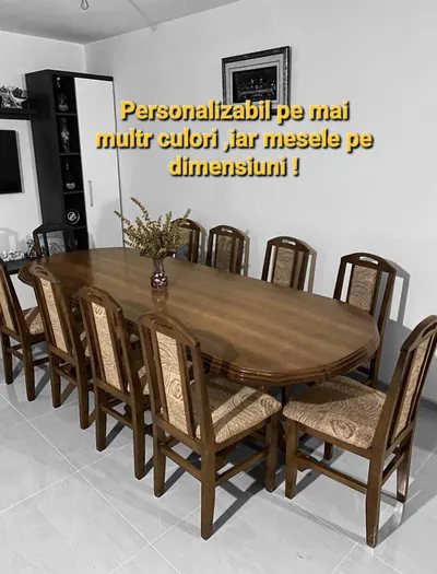 Set Den 7 Masa Fixa + 10 Scaune