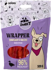 Recompense pentru caini Mr. Bandit WRAPPER XXXL, rata, 500g