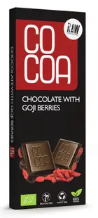 Ciocolată crudă organică cu fructe de goji, 50 g, Surovital