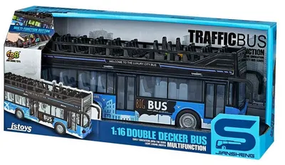 Jucărie pentru copii Raya Toys - Autobuz cu două etaje, Traffic Bus, 1:16