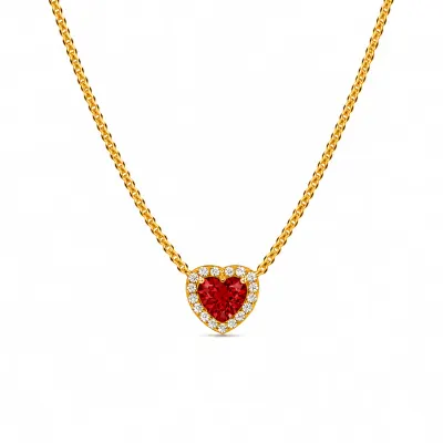 Colier Red Heart Gold