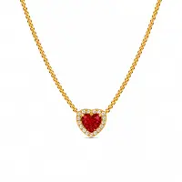 Colier Red Heart Gold