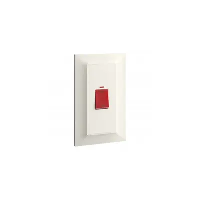 doi poli switch Belanko S - 45A 250V~ 1 module - Intrerupator vertical switch + rosu neon indicator - ivory