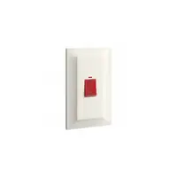 doi poli switch Belanko S - 45A 250V~ 1 module - Intrerupator vertical switch + rosu neon indicator - ivory