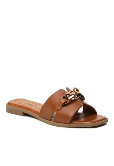 Papuci flip-flop dama - Piele naturala - maro - Maro
