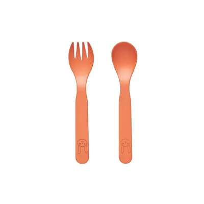 Tacâmuri pentru copii portocaliu din plastic 2 buc. Pullo – OYOY Mini
