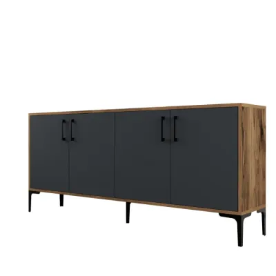 Comoda KIEV, nuc + antracit, 180x35x78 cm
