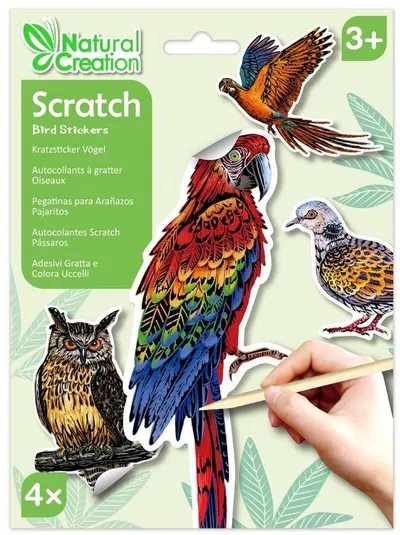 Stickere scratch Avenir Scratch - Păsări, 4 buc
