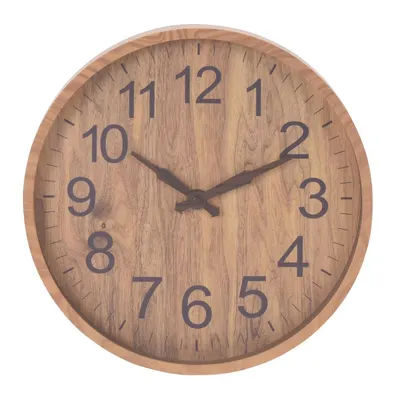 Ceas decorativ de perete, cu aspect de lemn, culoare bej, 30 cm, design modern