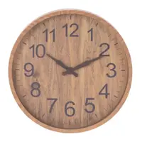 Ceas decorativ de perete, cu aspect de lemn, culoare bej, 30 cm, design modern