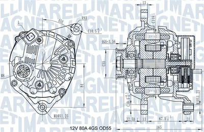 Alternator (12V, 80A) potrivit NISSAN MICRA C+C III, MICRA III, NOTE 1.0-1.4LPG 01.03