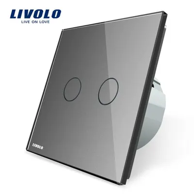 Intrerupator dublu reset, buton revenire Gri