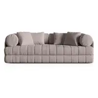 Canapea grej extensibilă cu tapițerie din țesătură bouclé 206 cm Kemi – Cosmopolitan Design
