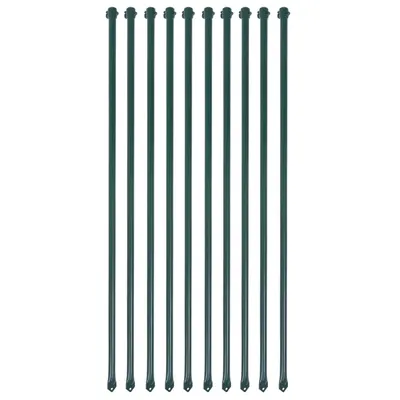 vidaXL Țăruși grădină, 10 buc, 1 m, metal, verde
