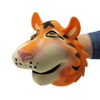 Marionetă de mână, pentru copii, Deluxebase, 13 cm, model tigru