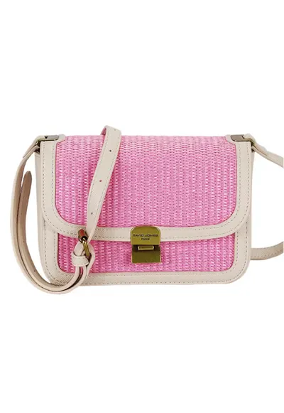Geanta roz deschis crossbody cu model impletit CM7497 15 20242 - Roz