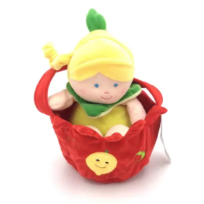Gentuta rosie cu papusa din plus 23 cm