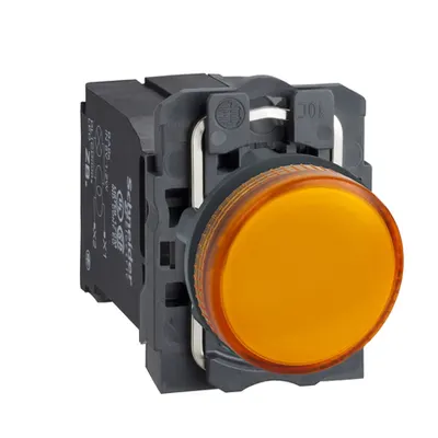 Lampa Portocalie Completa Ø22 Lentile Plane Cu Bec Ba9S 220 - 240V