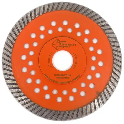 Disc diamantat pentru taiat Granit, Piatra, Beton armat, Materiale dure TURBO Laser 125x22,23mm SUPER PREMIUM - DXDY.PMPT.125