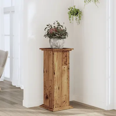 Gossi suport de plante, lemn vechi, 33x33x80 cm, lemn prelucrat
