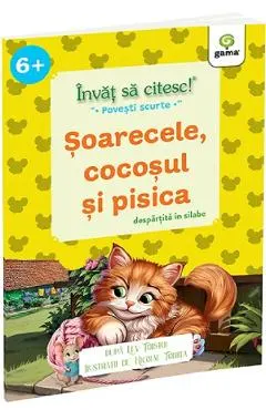 Invat sa citesc povesti scurte pe silabe. Soarecele, cocosul si pisica