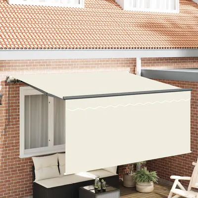 vidaXL Copertină retractabilă Crem 300 x 200 cm Poliester și Aluminiu